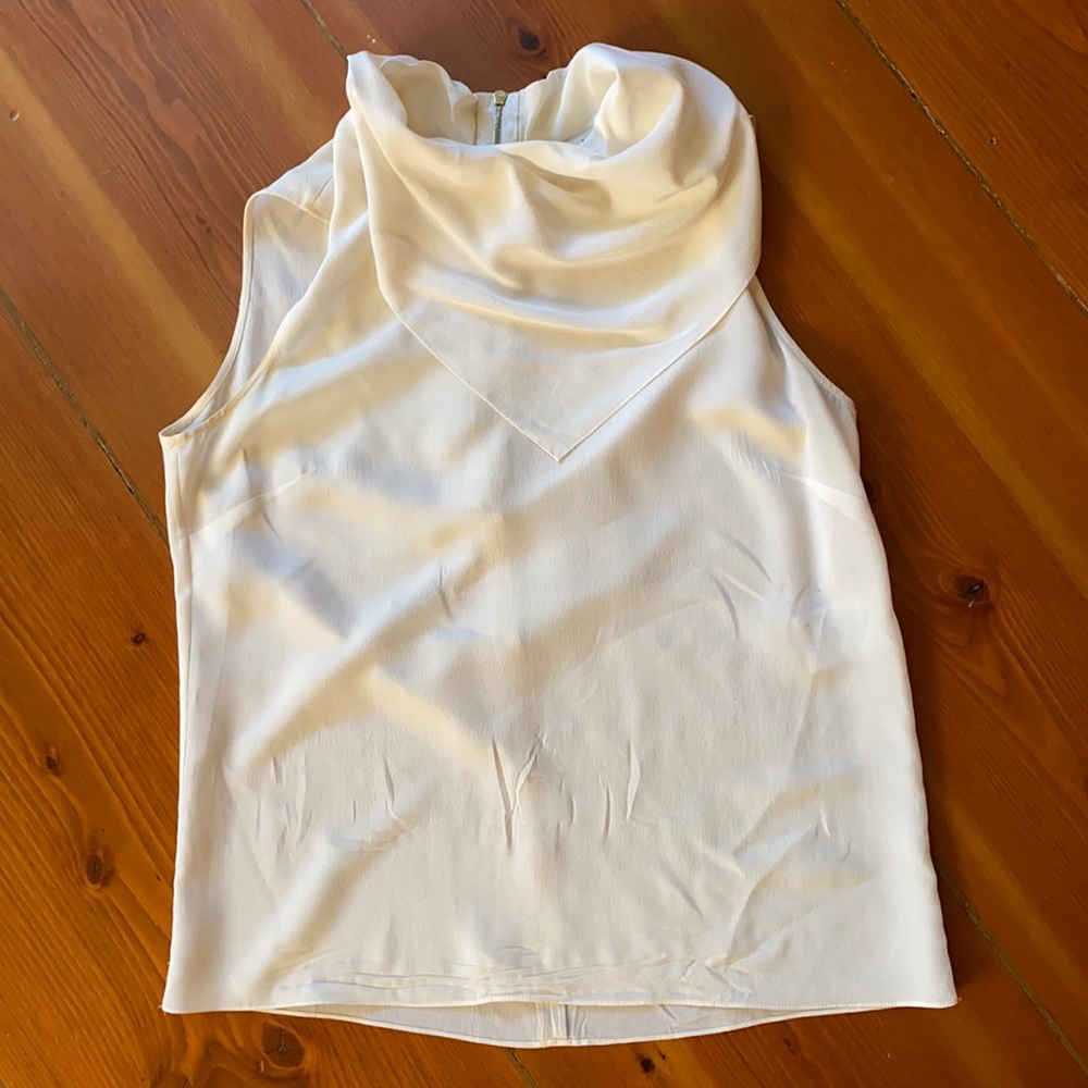 Sandro White Silk Blouse